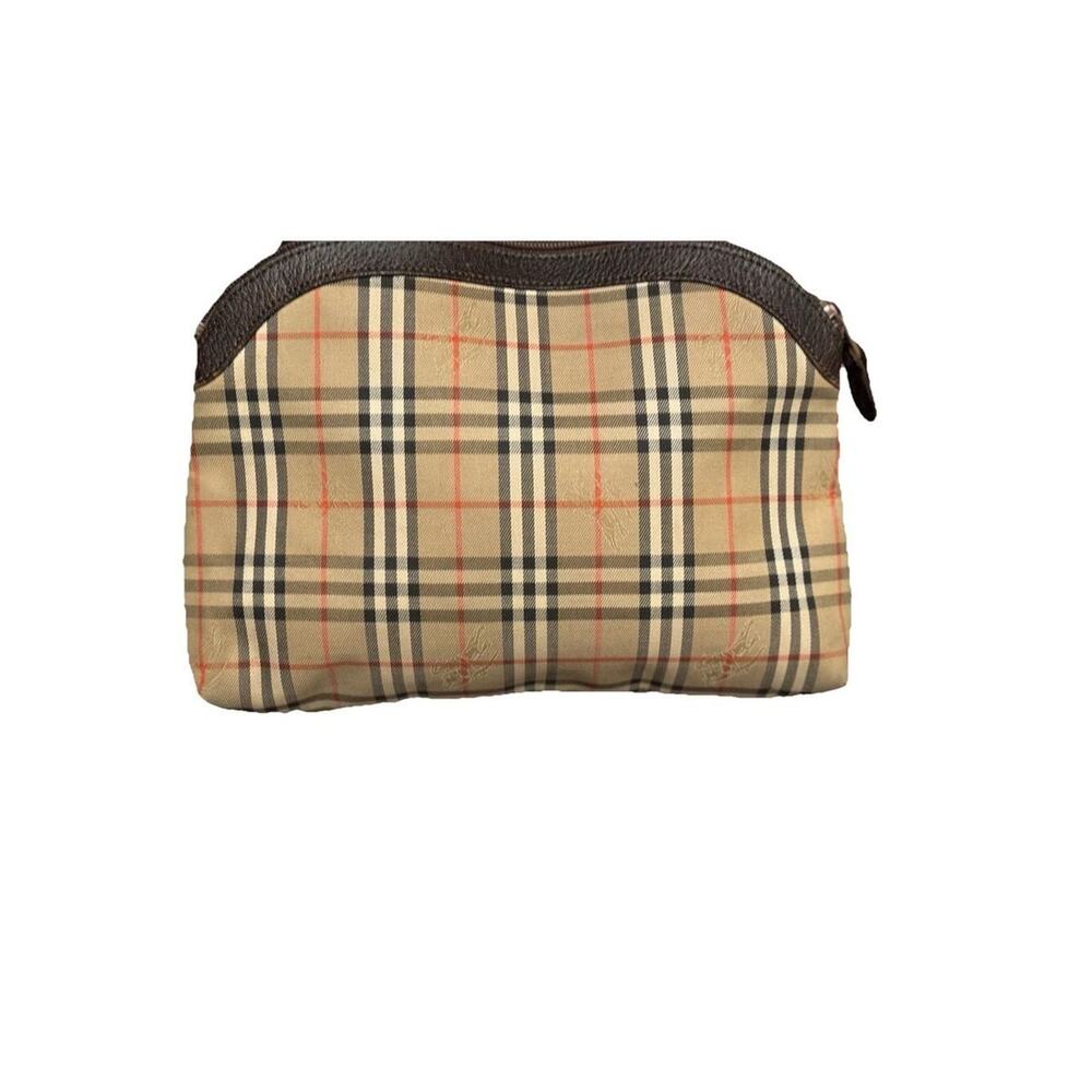 BURBERRY’s Nova Check Beige Canvas Pouch Clutch Vintage - Picture 3 of 11